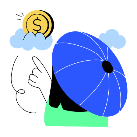 Dinero en la nube  Ilustración