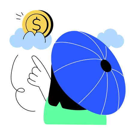 Dinero en la nube  Ilustración