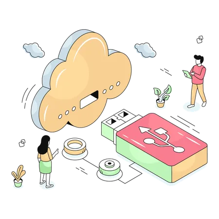 Nube usb  Ilustración