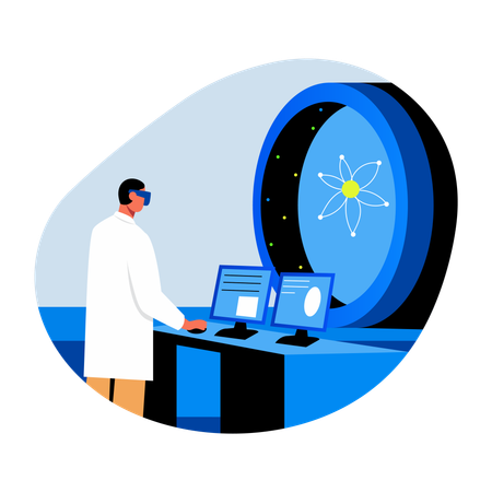 Nuclear engineer doing research  Illustration
