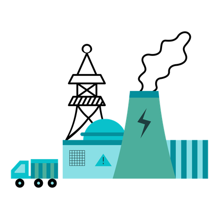 Nuclear Plant  Illustration