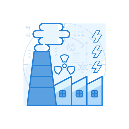 Nuclear Power Plant  Illustration