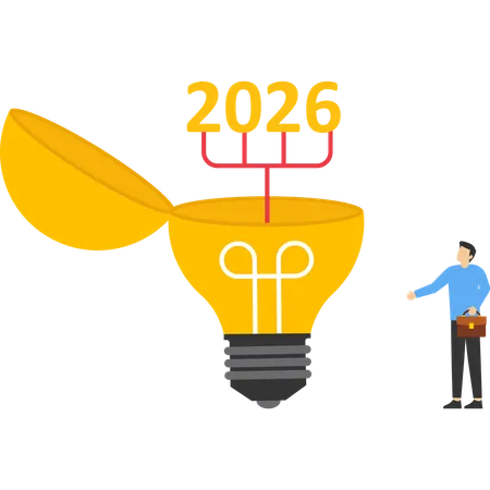 Nueva visión empresarial 2026 para descubrir una nueva solución  Ilustración