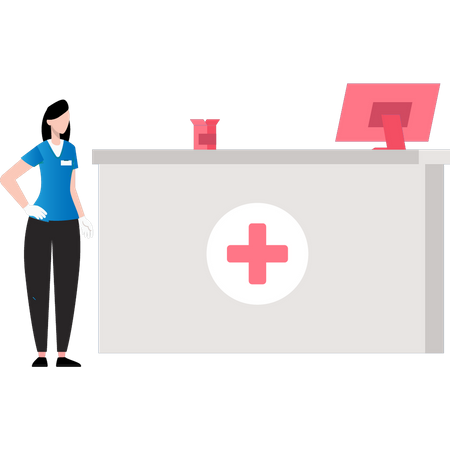 Nurse at reception  Illustration