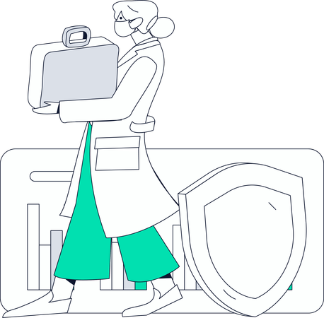 Nurse Carrying Medical Kit  Illustration