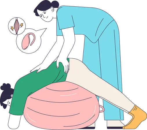 Nurse doing massage to girl  Illustration