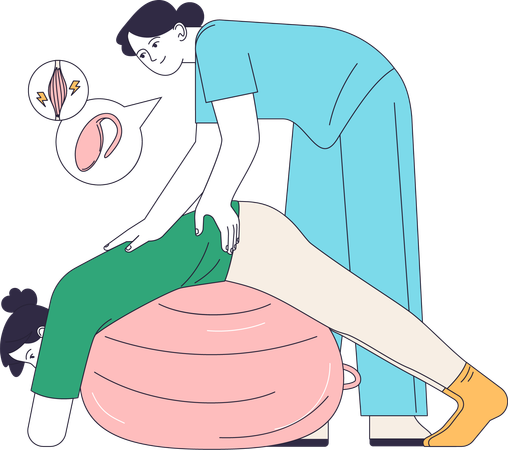 Nurse doing massage to girl  イラスト