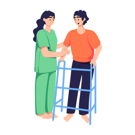 Nurse Doing Patient Help  Illustration