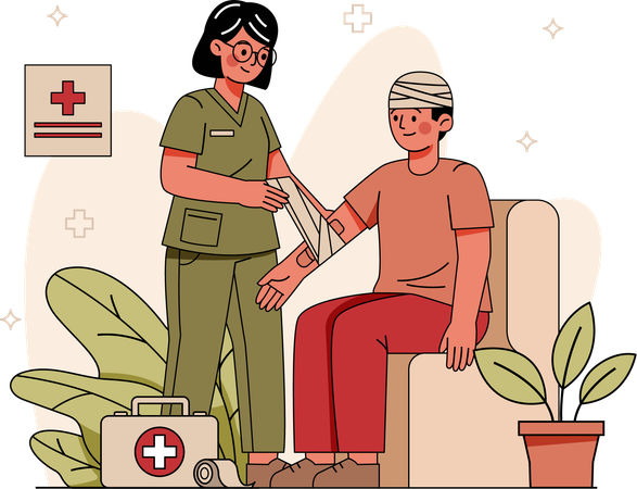 Nurse doing treatment  Illustration