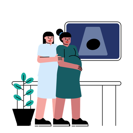 Nurse Helping patient for walking  Illustration