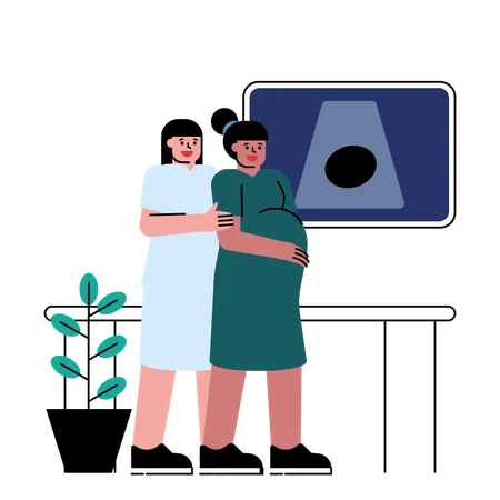 Nurse Helping patient for walking  Illustration