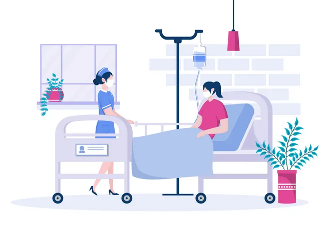 Nurse helping patient  Illustration