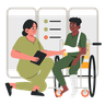 illustrations of nurse helping patient