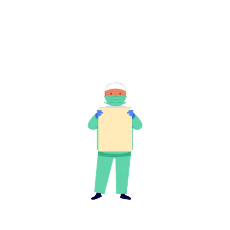 Nurse holding blank placard  Illustration