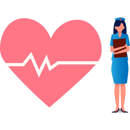 Nurse holding cardio report  Illustration
