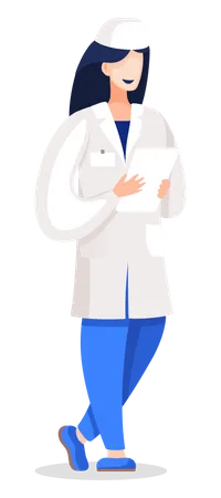 Nurse holding checklist  Illustration