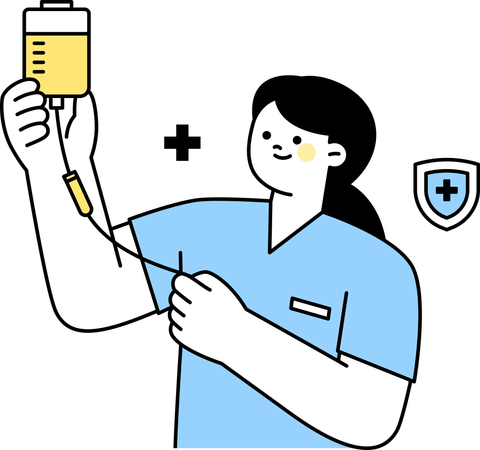 Nurse holding iv drip  Illustration