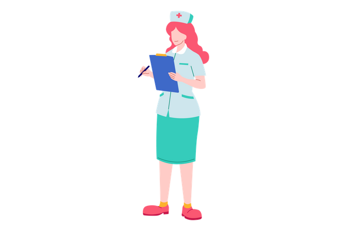 Nurse holding notepad  Illustration