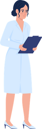 Nurse Holding Report Illustration