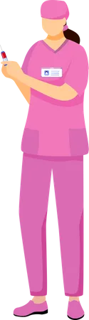 Nurse in pink uniform Illustration