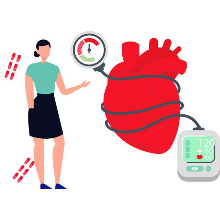 Nurse is checking up heartrate  Illustration