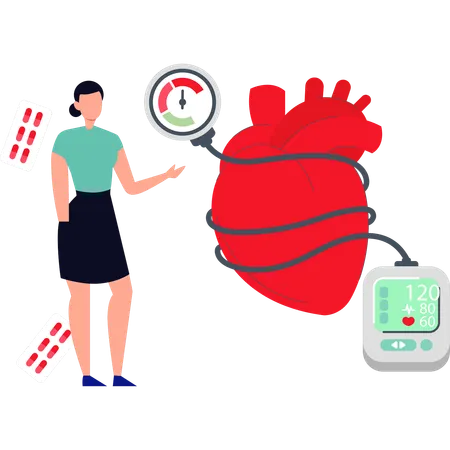 Nurse is checking up heartrate  Illustration