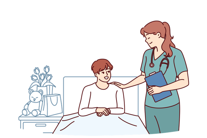 Nurse is confronting patient  Illustration