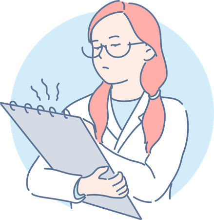Nurse is preparing patients report  Illustration