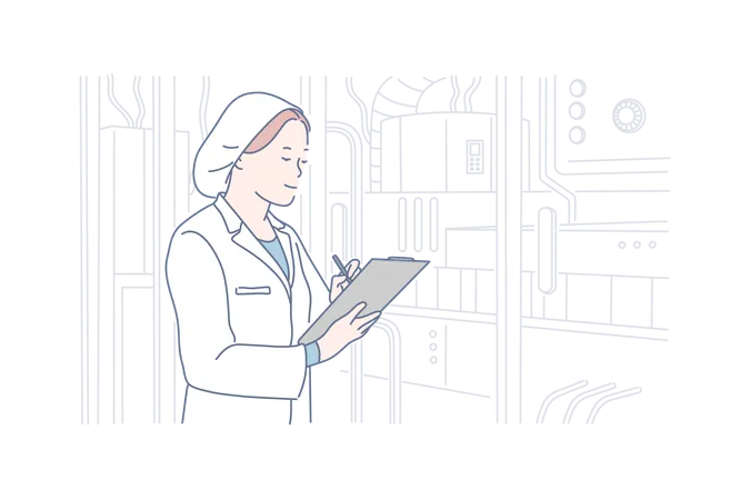 Nurse is preparing patient's report  Illustration