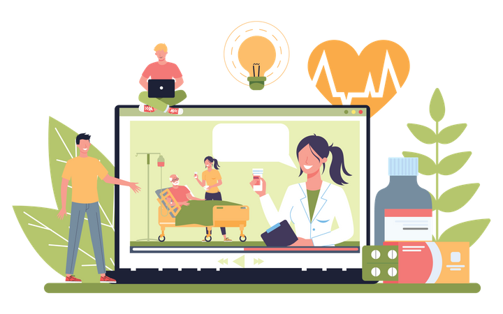 Nurse online service  Illustration