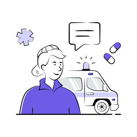 Nurse provide assistance for Medical Emergency  Illustration