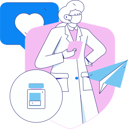 Nurse provides medical analysis  Illustration