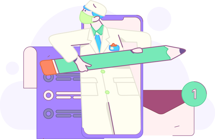 Nurse providing online medical consultation  Illustration