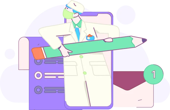 Nurse providing online medical consultation  Illustration