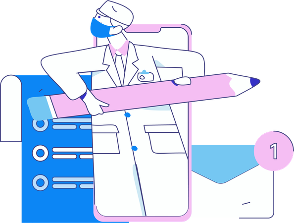 Nurse providing online medical consultation  Illustration