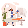 nurse putting injection illustration