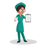 illustration nurse showing report