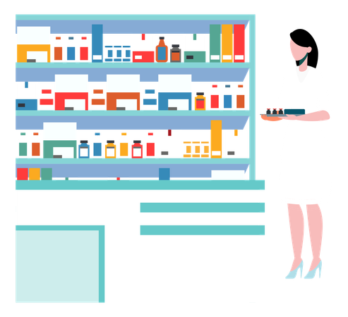 Nurse Standing In Clinic  Illustration