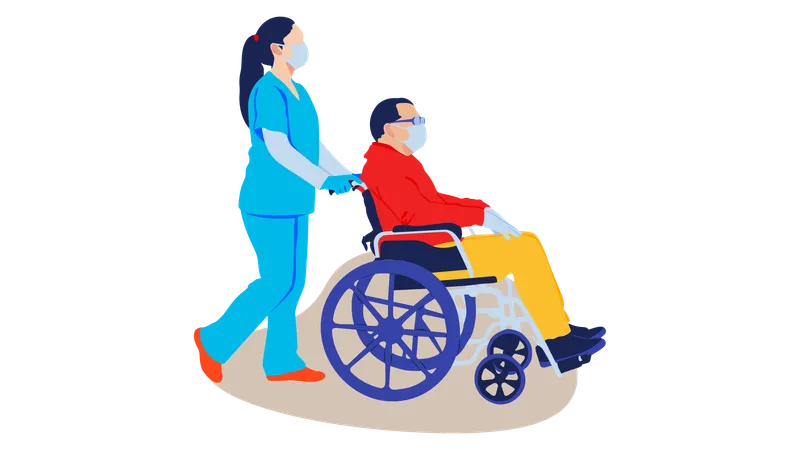 Nurse take caring of Patient  Illustration