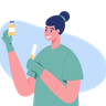 nurse testing medicine illustration