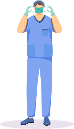 Nurse wearing face mask Illustration