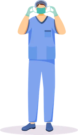 Nurse wearing face mask Illustration