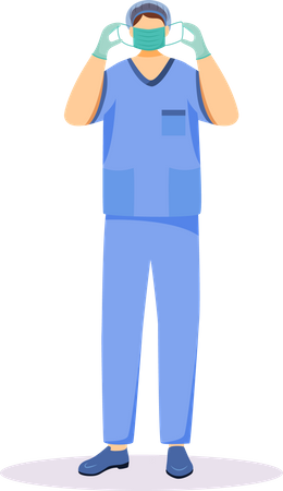 Nurse wearing face mask  Illustration