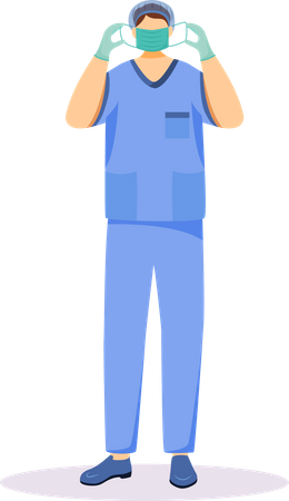 Nurse wearing face mask  Illustration