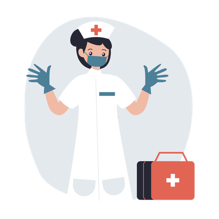 Nurse wearing surgical gloves  Illustration