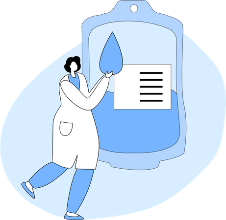 Nurse with blood bank  Illustration