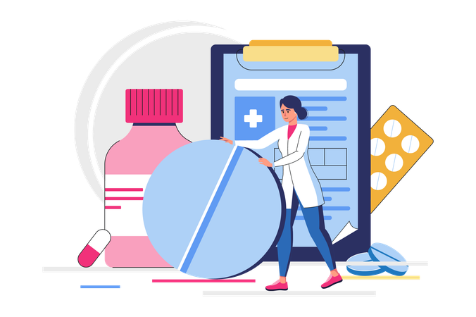 Nurse with medicine  Illustration