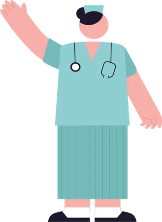 Nurse with stethoscope  Illustration
