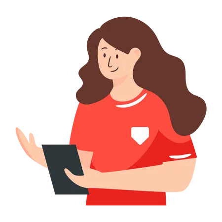 Nurse with tablet  Illustration