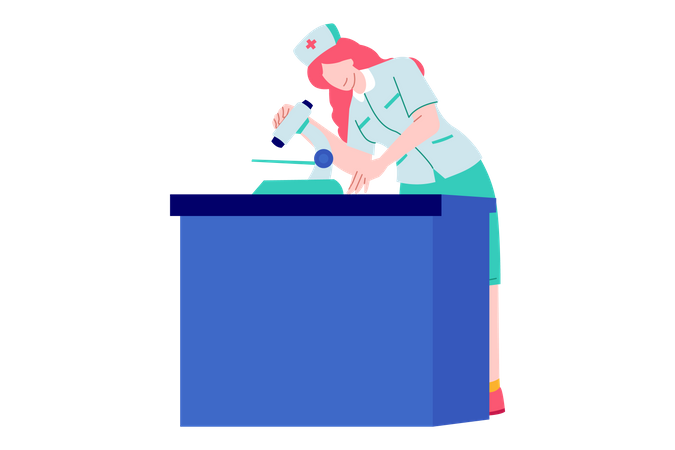 Nurse working in laboratory  Illustration